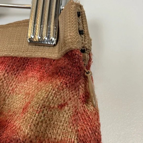 Prada Silk Knee Length Skirt in Burnt Orange and Brown - Picture 6 of 7